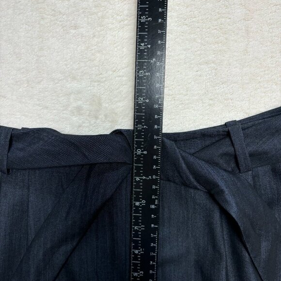 Calvin Klein Womens Paperbag Straight Leg Pants w/ Belt Sz‎ 4 Blue Career Office - Picture 12 of 13